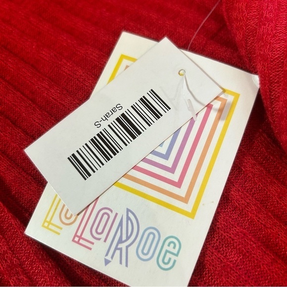 New Lularoe Women’s Sarah Red Rubbed Duster Cardigan Pockets Size Small BNWT - Picture 4 of 6